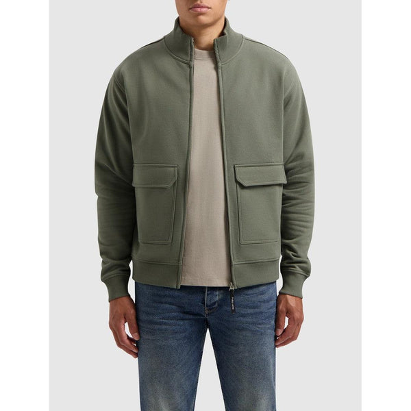 Utility Zip-Up Sweater Army Green-Pure Path-Mansion Clothing