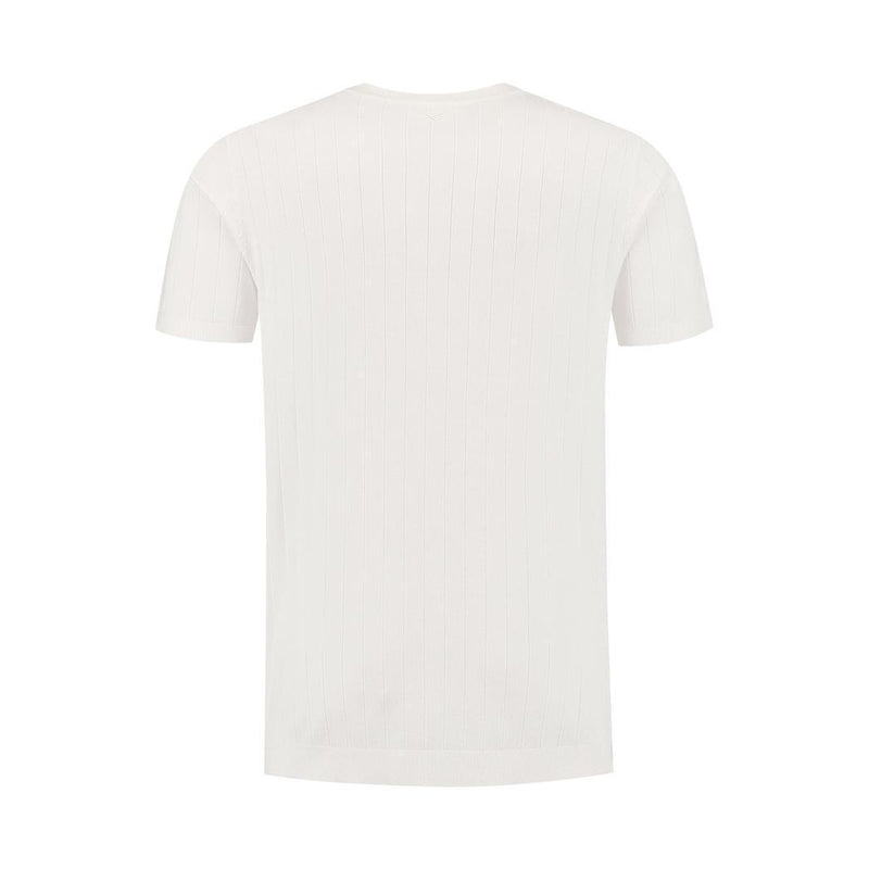 Vertical Striped Knitwear T-shirt Off White