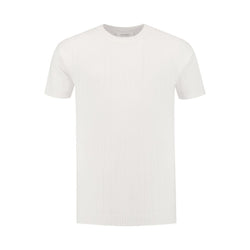 Vertical Striped Knitwear T-shirt Off White