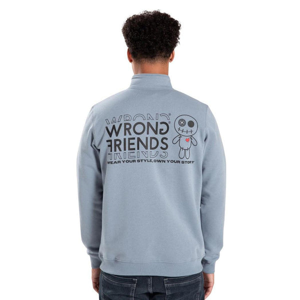 Vichy Halfzip Light Blue-Wrong Friends-Mansion Clothing