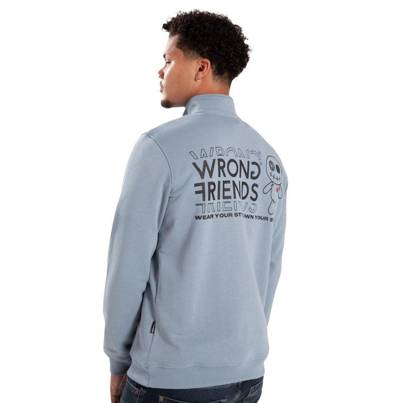 Vichy Halfzip Light Blue-Wrong Friends-Mansion Clothing