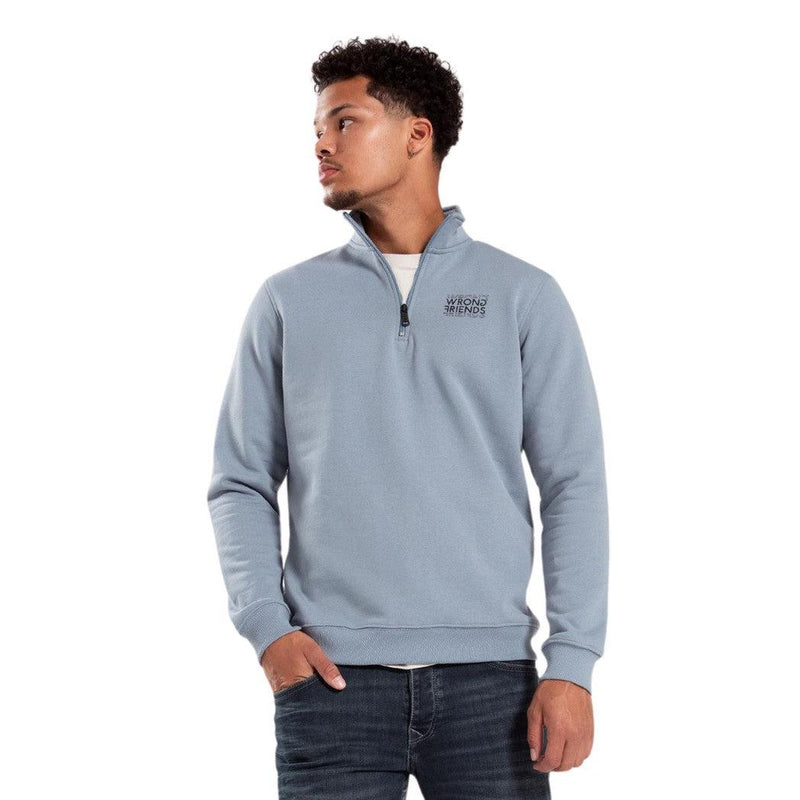 Vichy Halfzip Light Blue-Wrong Friends-Mansion Clothing