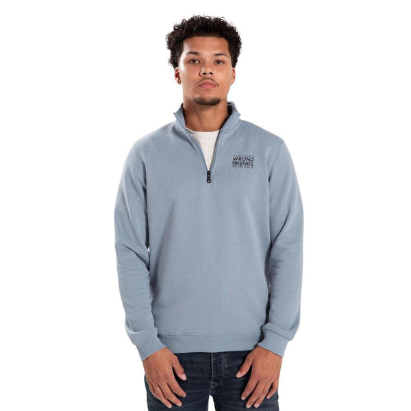 Vichy Halfzip Light Blue-Wrong Friends-Mansion Clothing