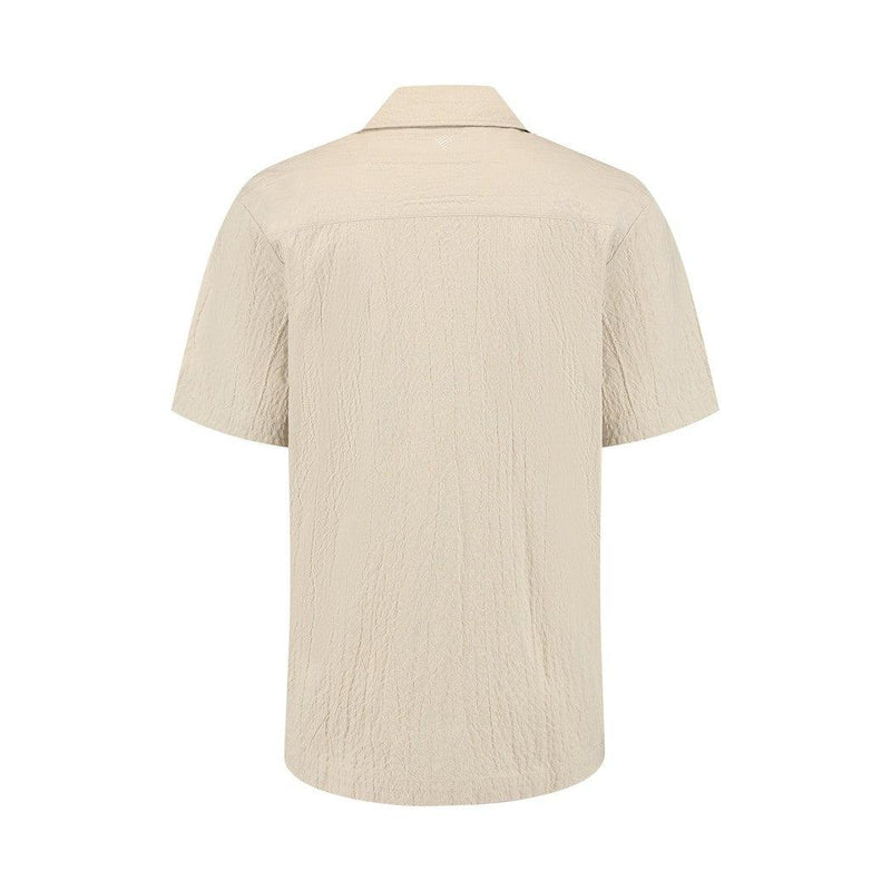 Wrinkled Short Sleeve Shirt - Sand-Pure Path-Mansion Clothing