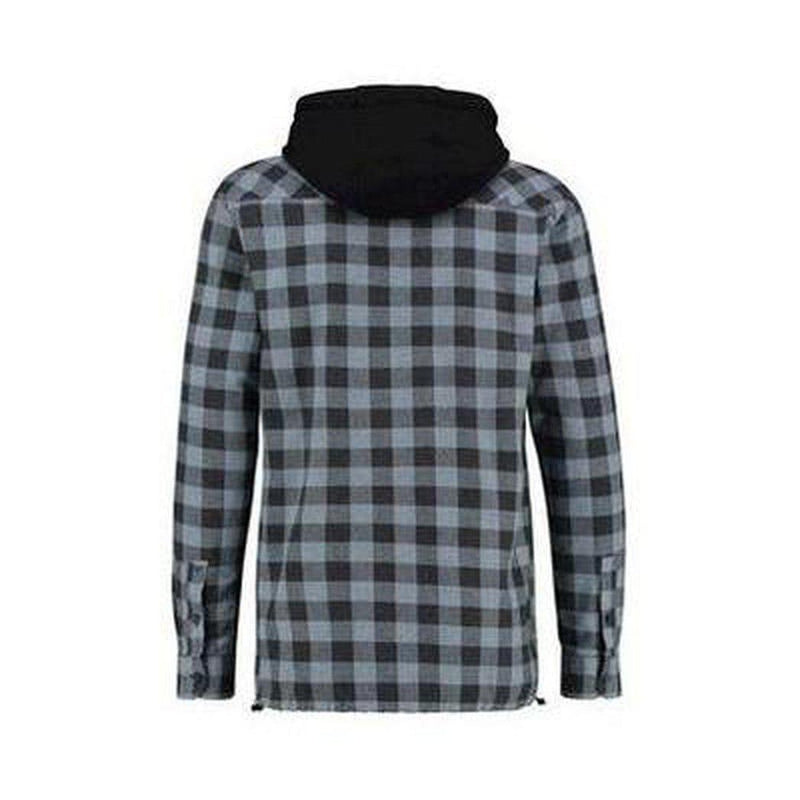 Purewhite Check Hooded Zip Shirt-Purewhite-Mansion Clothing