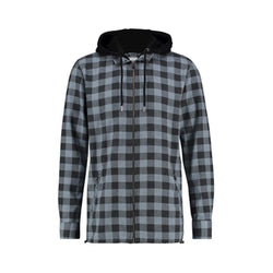 Purewhite Check Hooded Zip Shirt